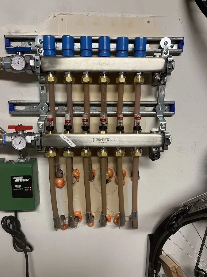 Plumber performing Gas Line Installation at a residential property in Greencastle